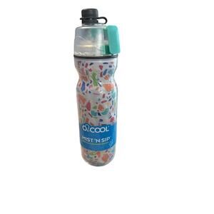 O2COOL Mist N' Sip® Water Bottle for Drinking and Misting - Rainbow Terrazzo